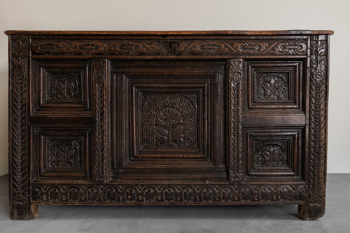 17th Century Carved Yorkshire Oak Coffer (Chest)