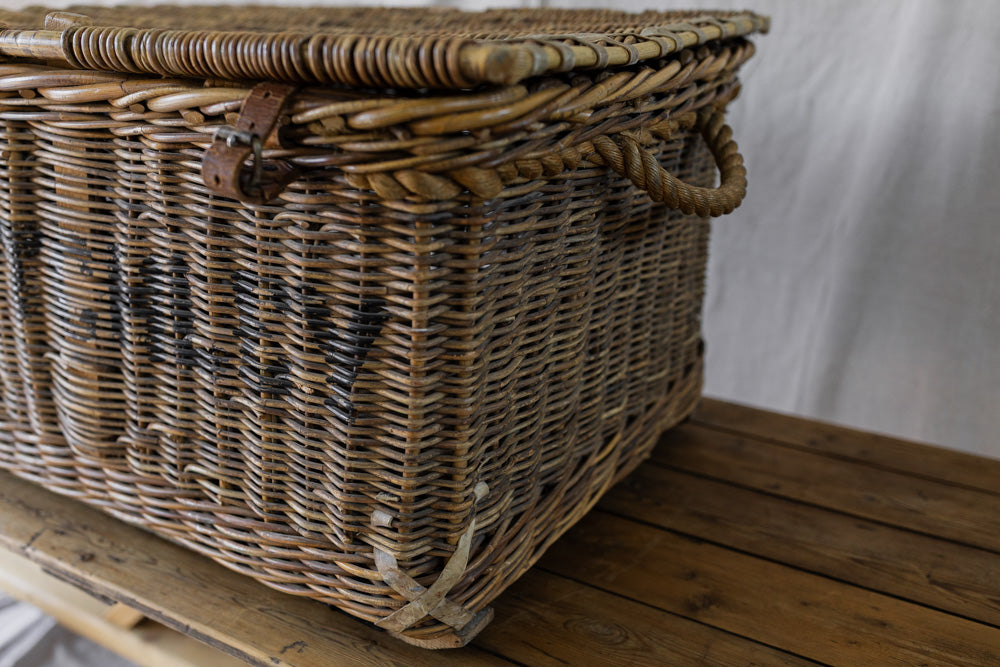 British Industrial Laundry Basket on Wheels