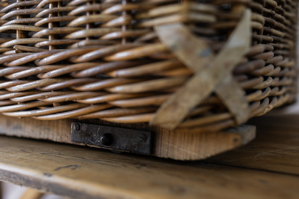 British Industrial Laundry Basket on Wheels