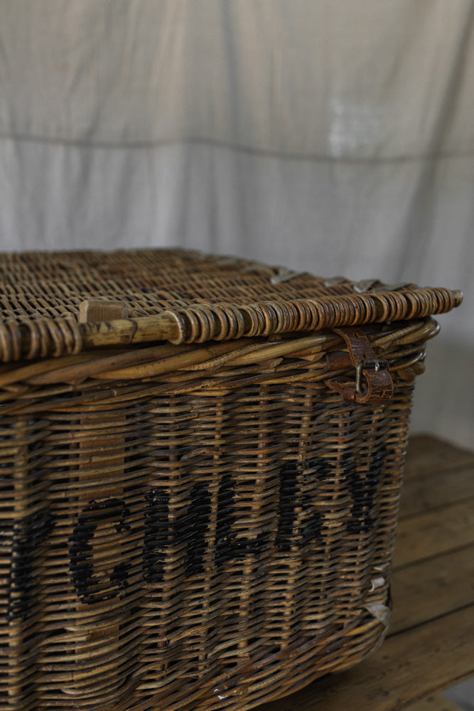 British Industrial Laundry Basket on Wheels