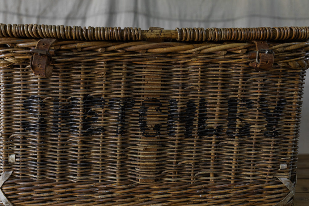 British Industrial Laundry Basket on Wheels