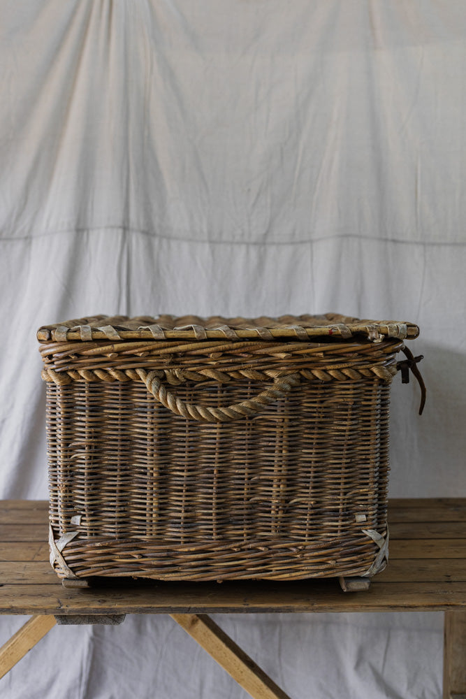 British Industrial Laundry Basket on Wheels
