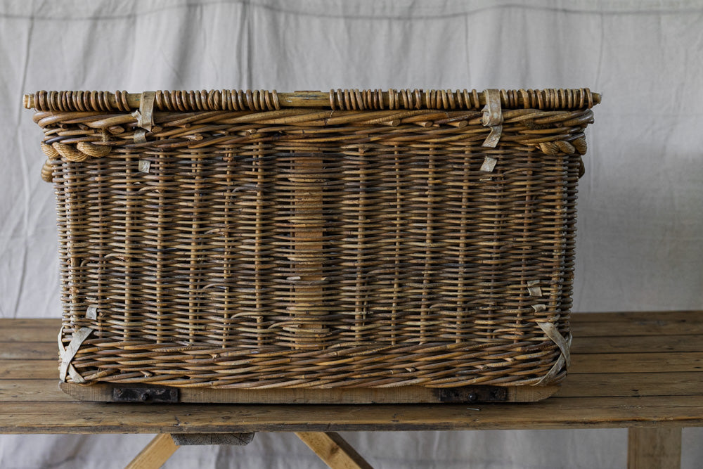 British Industrial Laundry Basket on Wheels