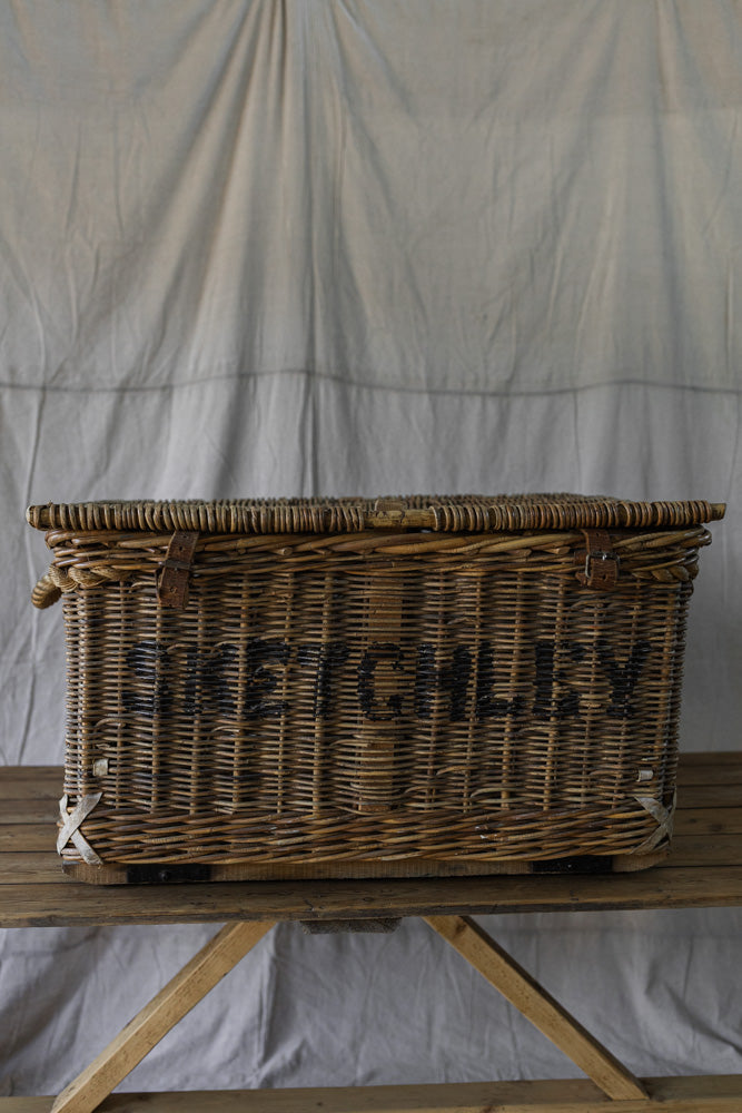 British Industrial Laundry Basket on Wheels