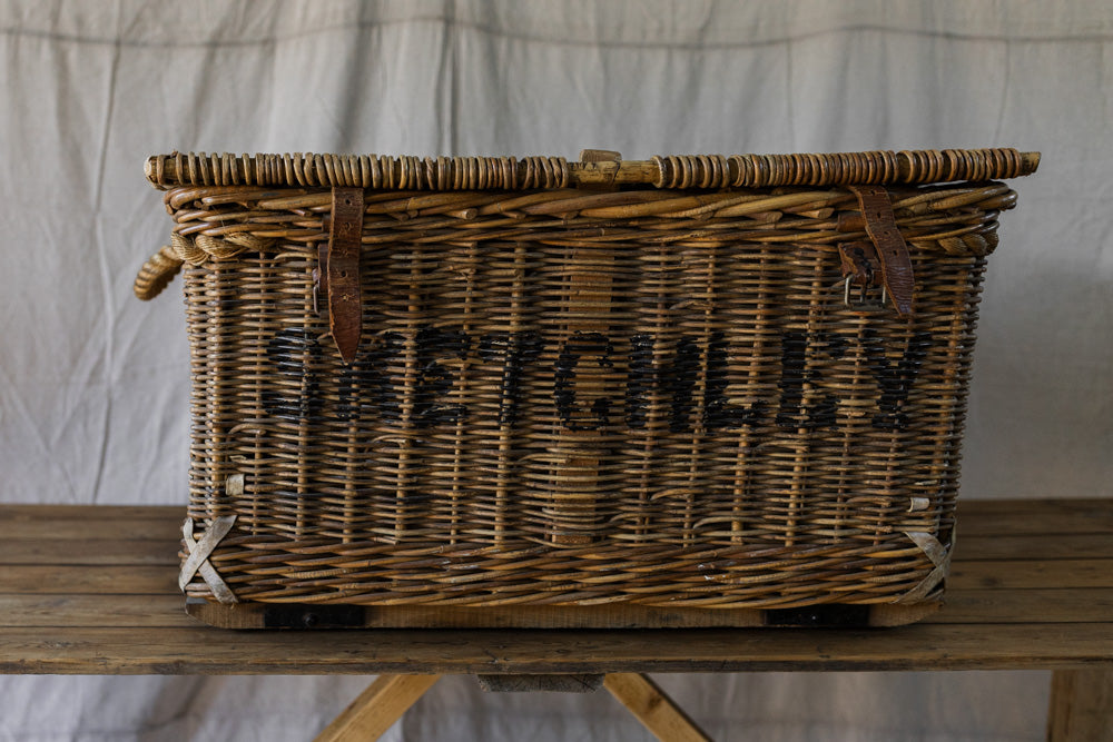 British Industrial Laundry Basket on Wheels