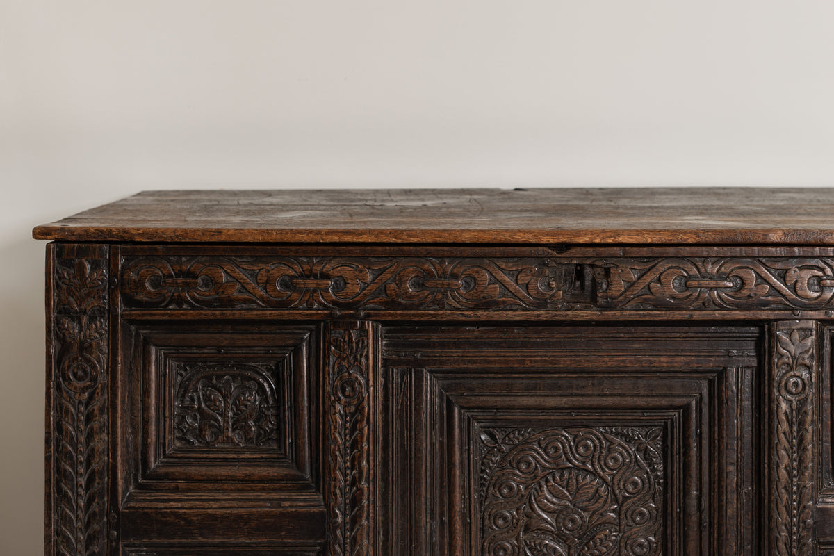 17th Century Carved Yorkshire Oak Coffer (Chest)