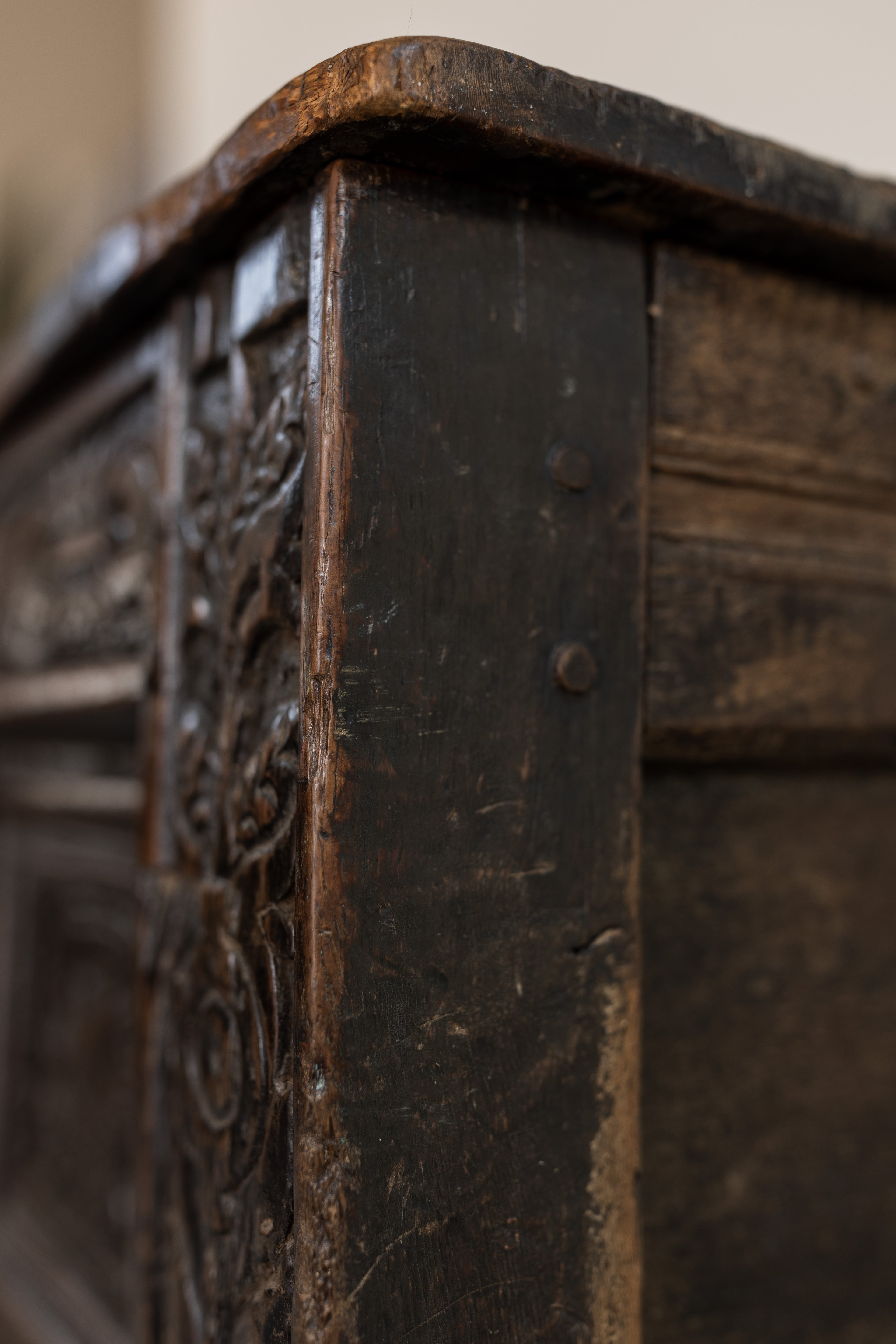 17th Century Carved Yorkshire Oak Coffer (Chest)