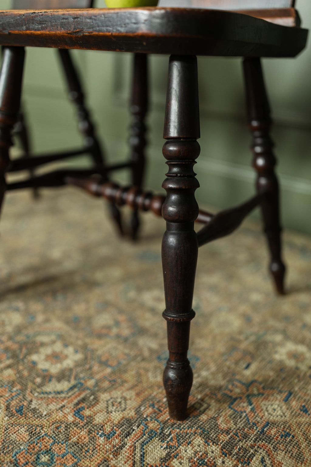 Pair of Victorian Hall Chairs w/ Carved Center Roundels