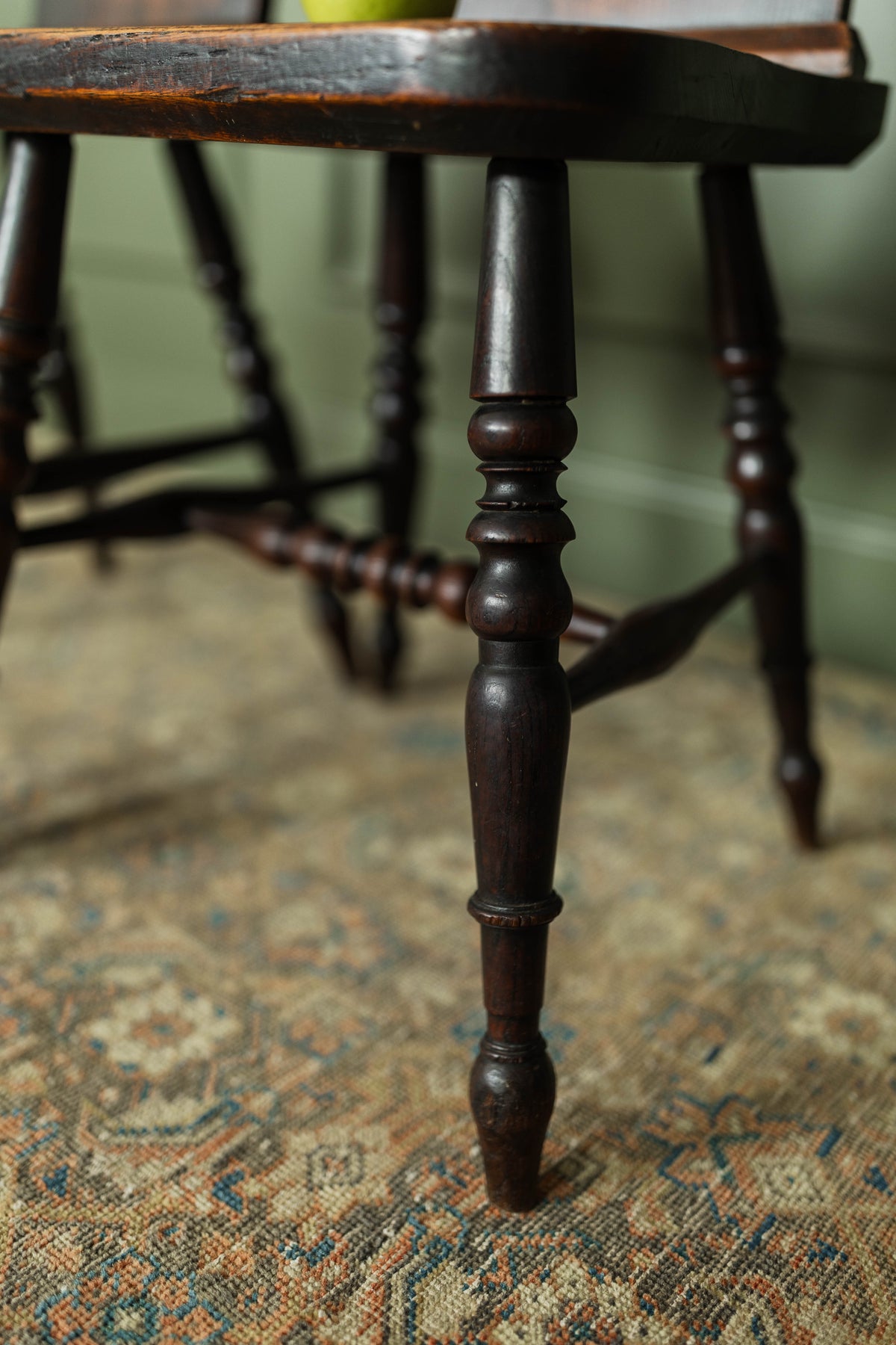 Pair of Victorian Hall Chairs w/ Carved Center Roundels