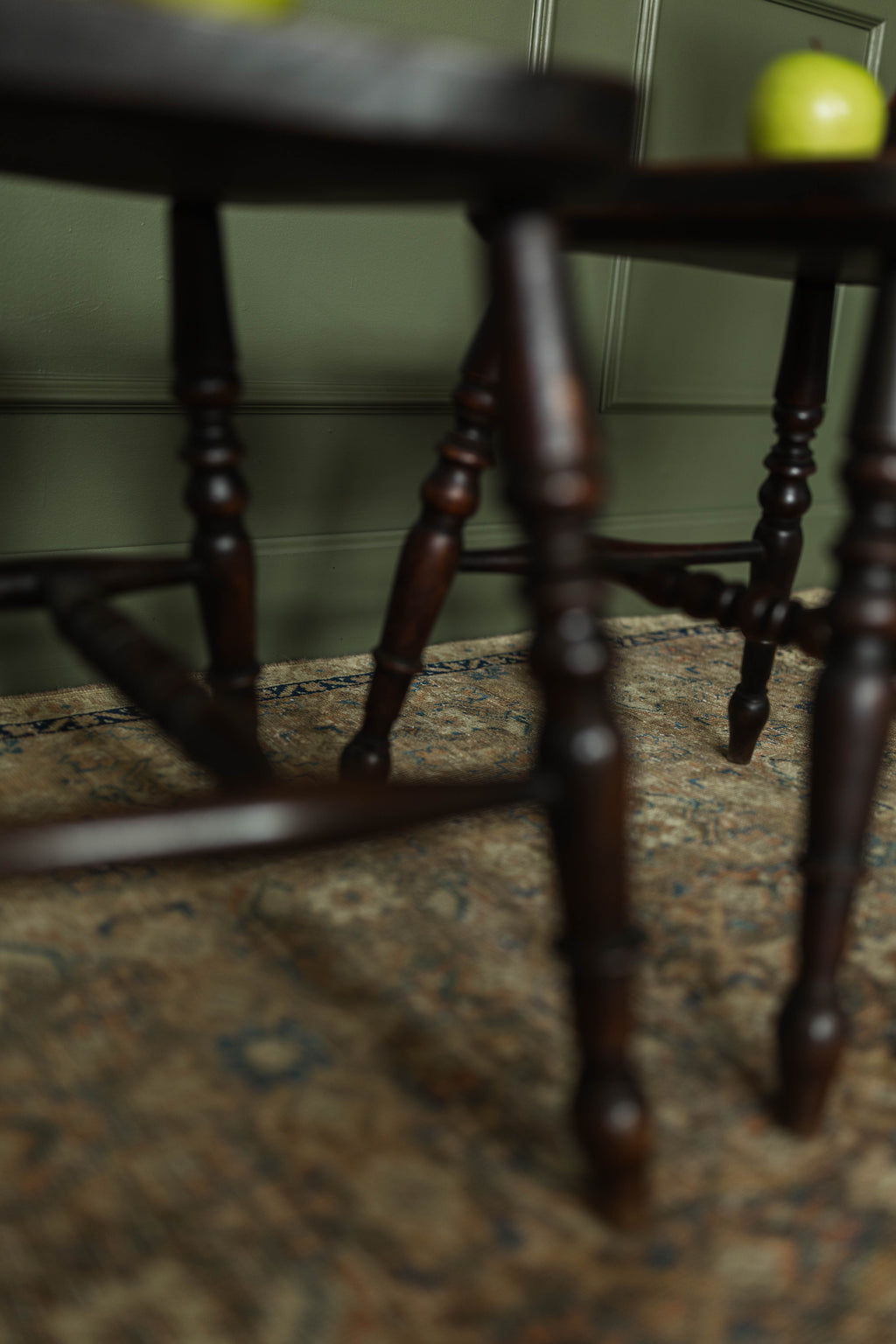 Pair of Victorian Hall Chairs w/ Carved Center Roundels
