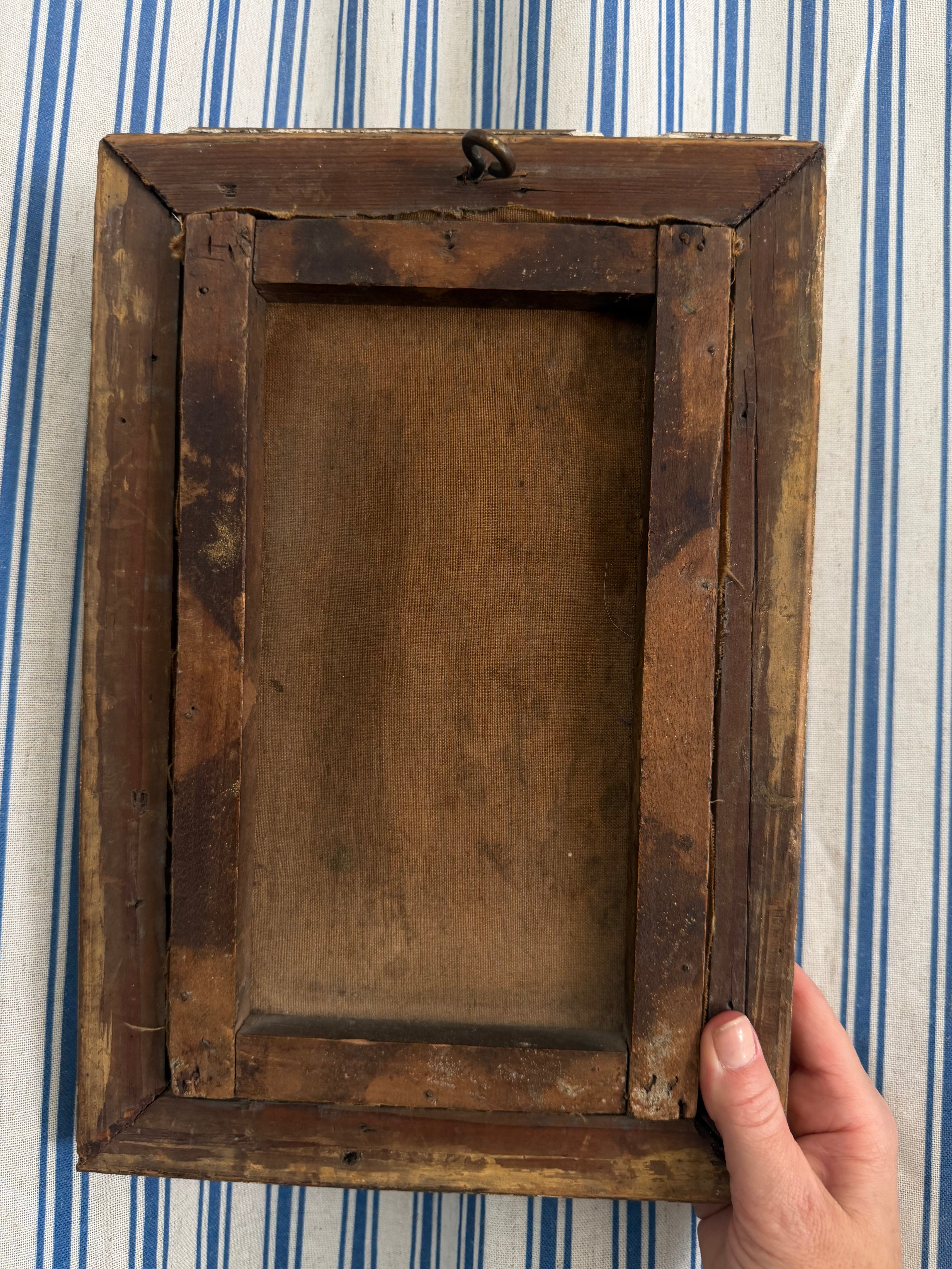 Small French Oil Painting of a Prisoner, 1884
