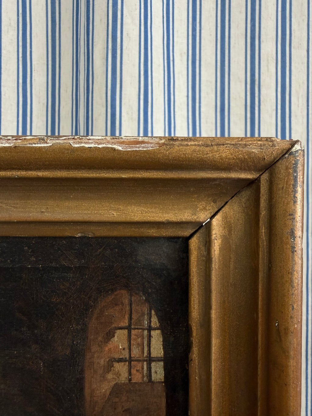 Small French Oil Painting of a Prisoner, 1884
