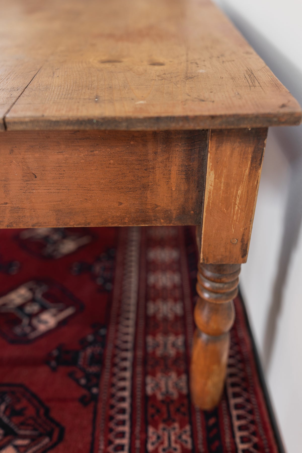 Miniature English Pine Table with Drawer