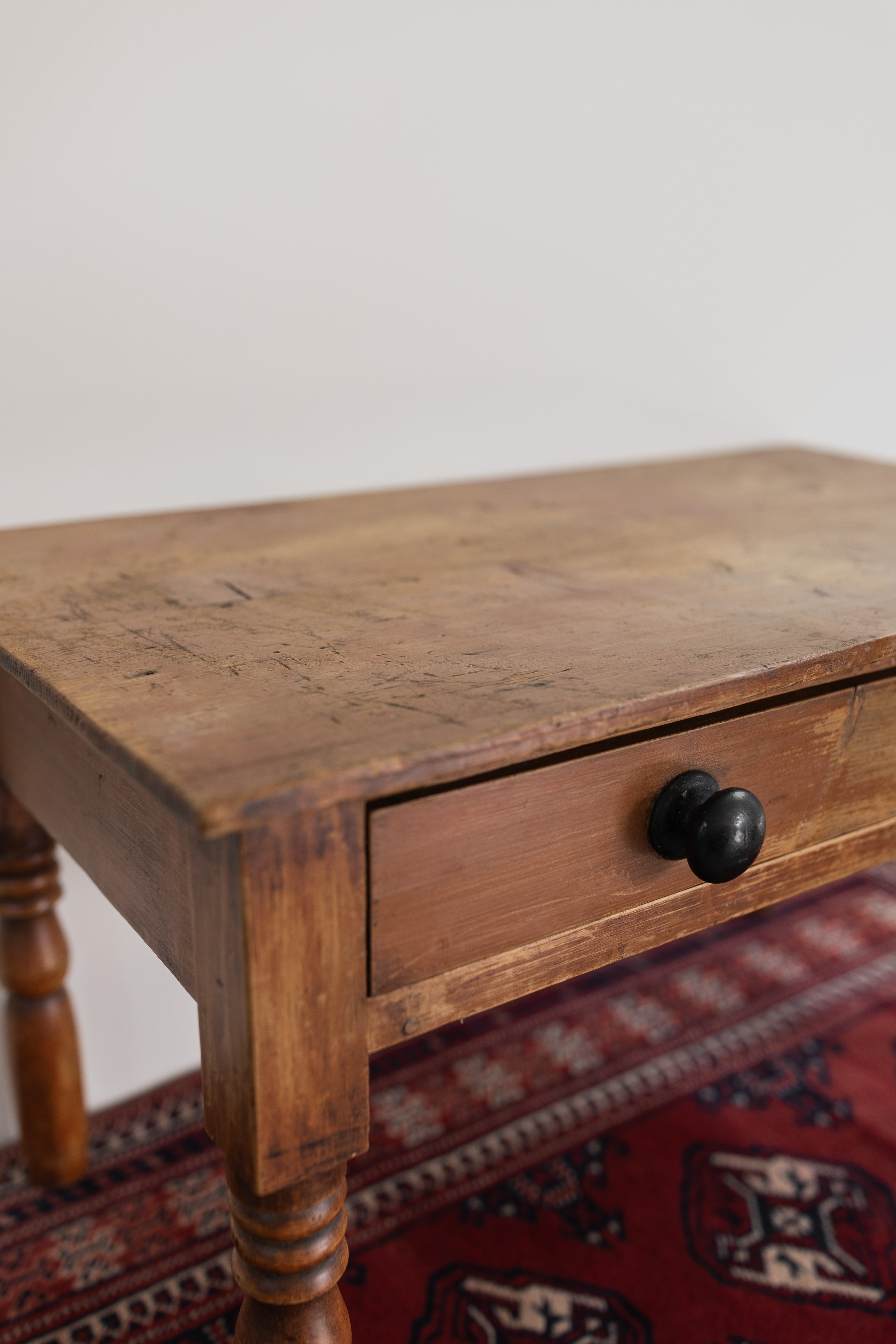 Miniature English Pine Table with Drawer