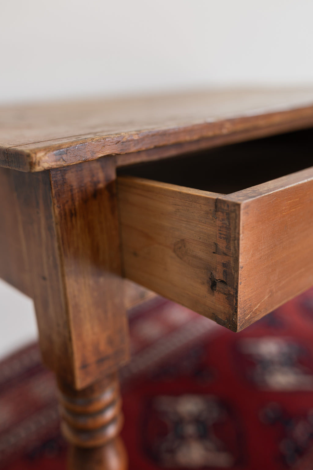 Miniature English Pine Table with Drawer