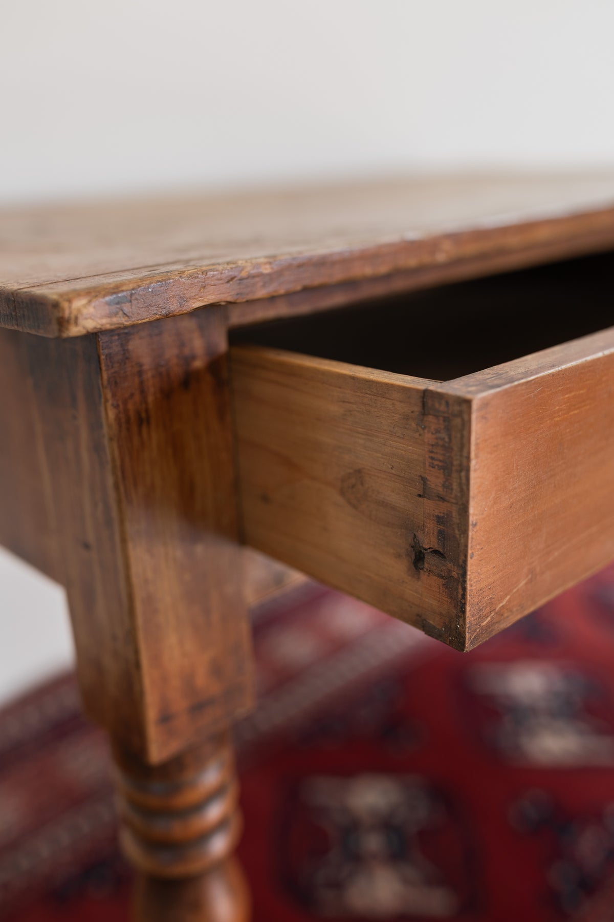 Miniature English Pine Table with Drawer