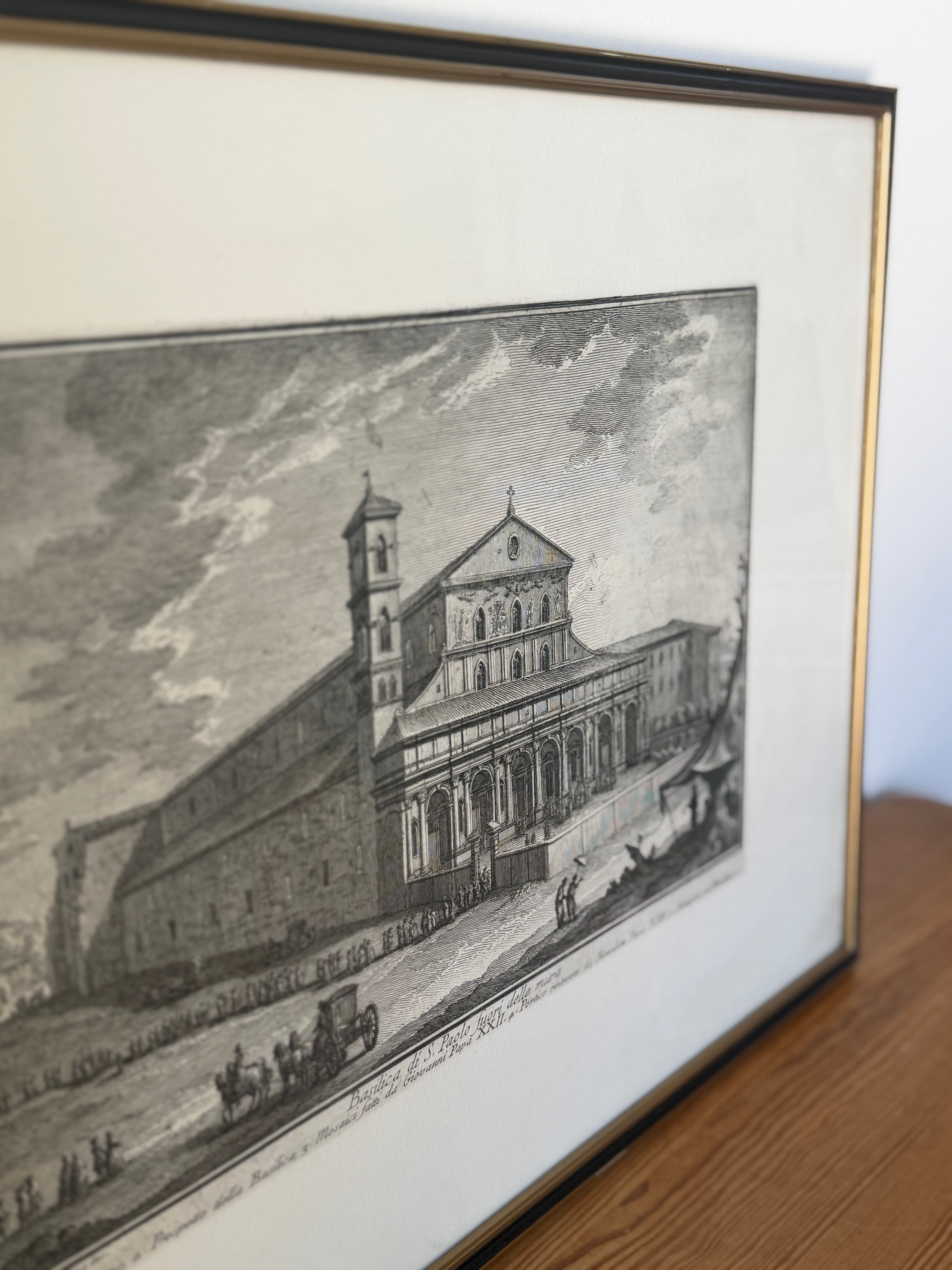 Etching of St. Paul's Basilica, Rome