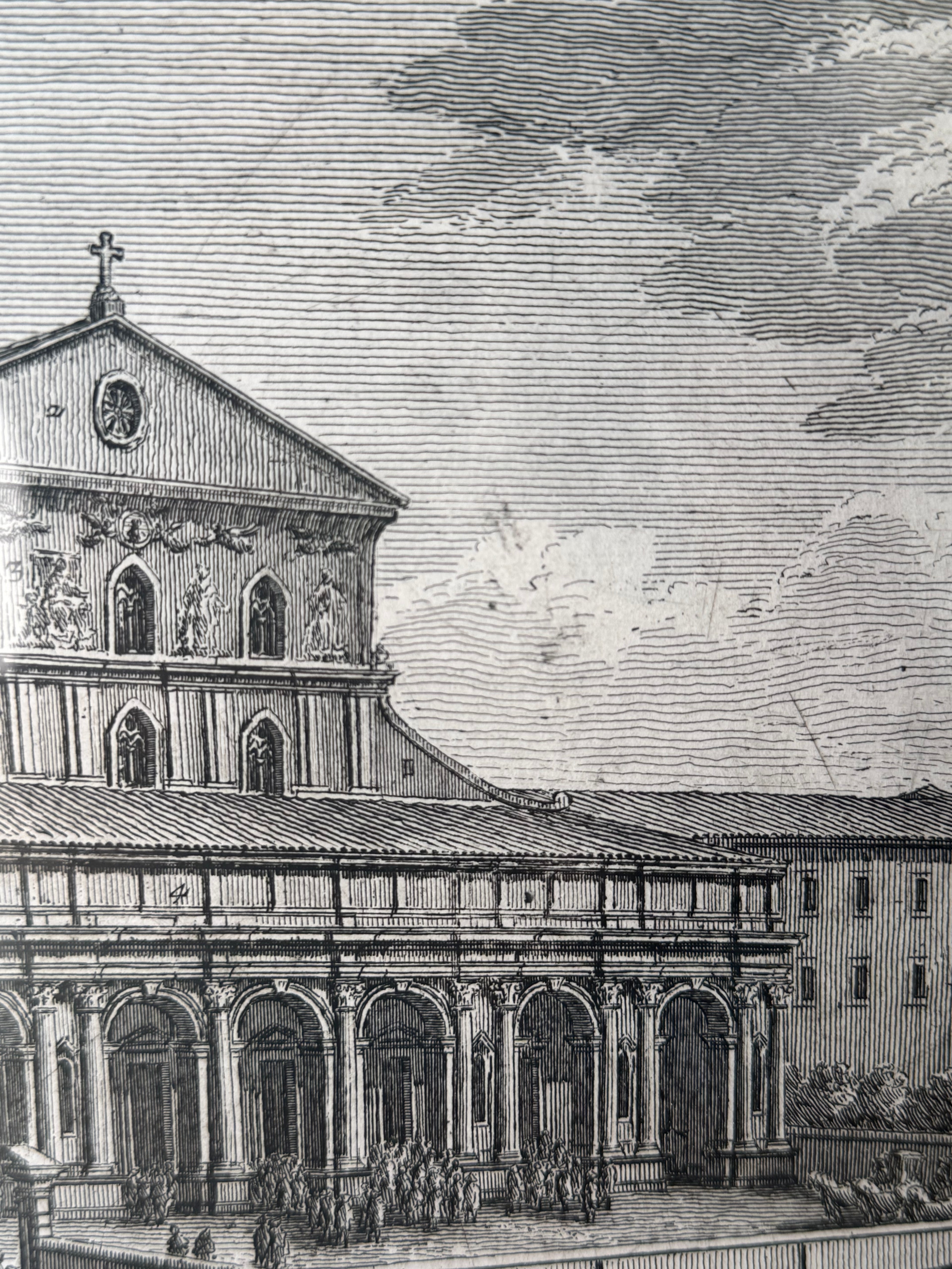 Etching of St. Paul's Basilica, Rome