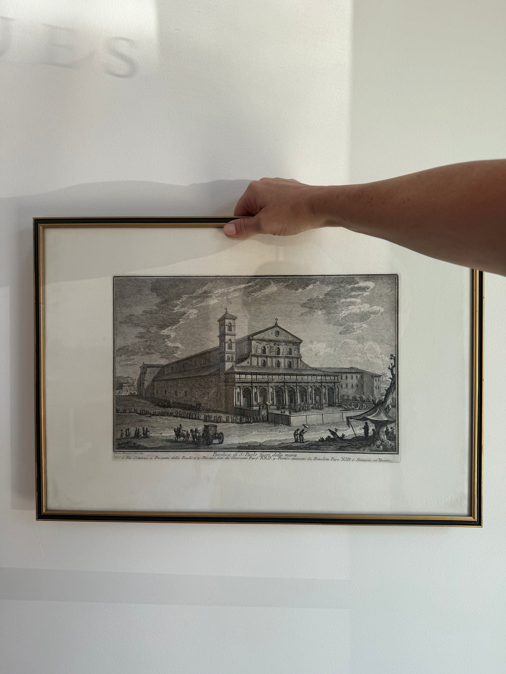 Etching of St. Paul's Basilica, Rome