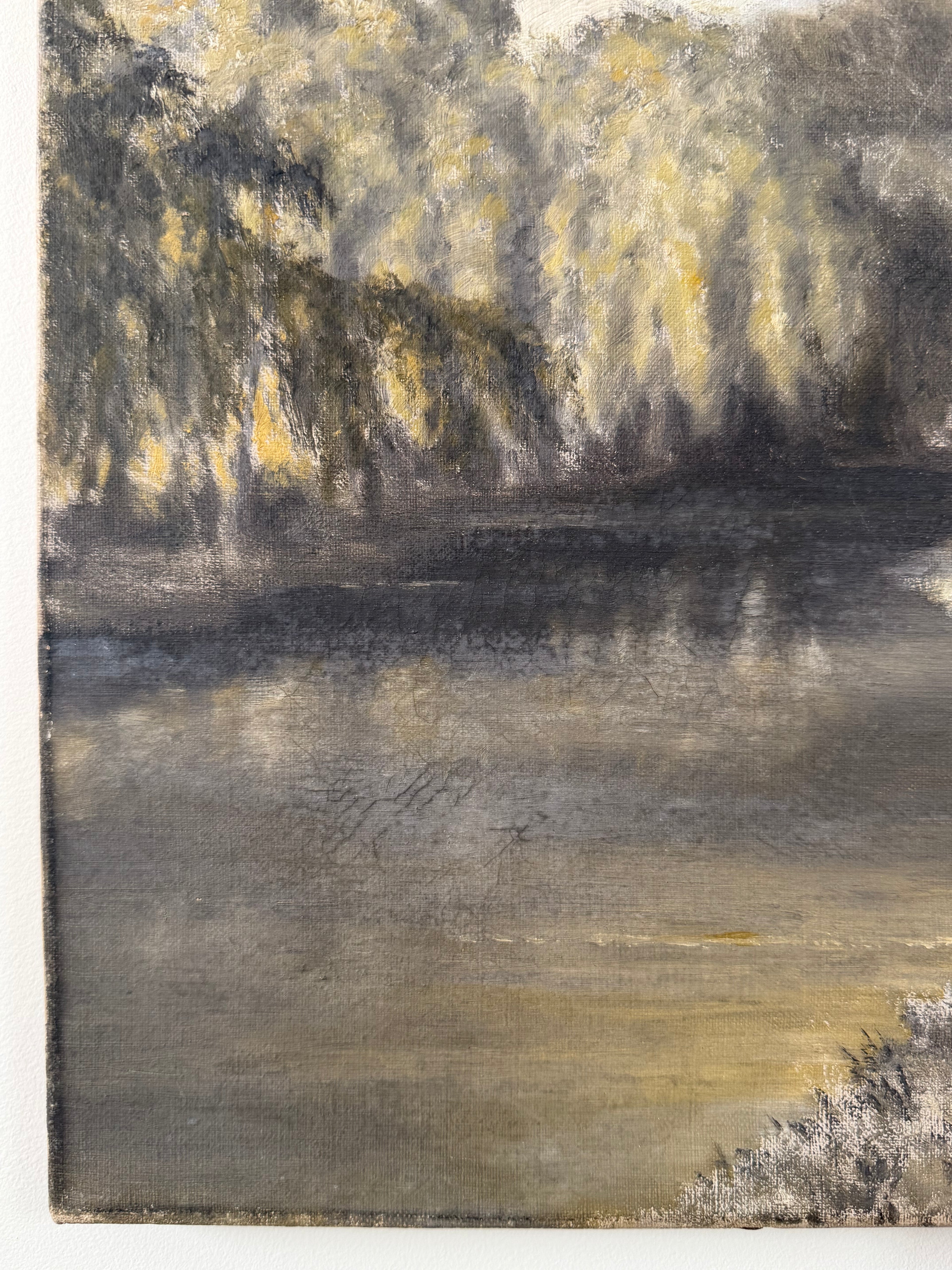 Antique Impression Oil Painting on Canvas of a Forest