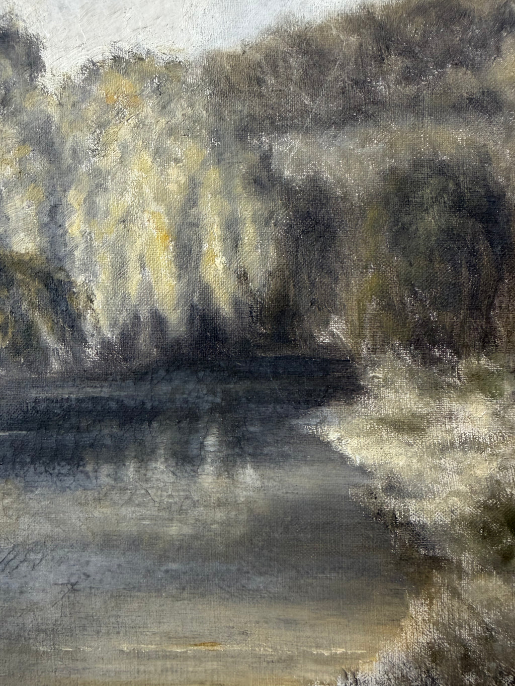 Antique Impression Oil Painting on Canvas of a Forest