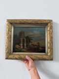 English Oil Painting w/Art Nouveau Frame