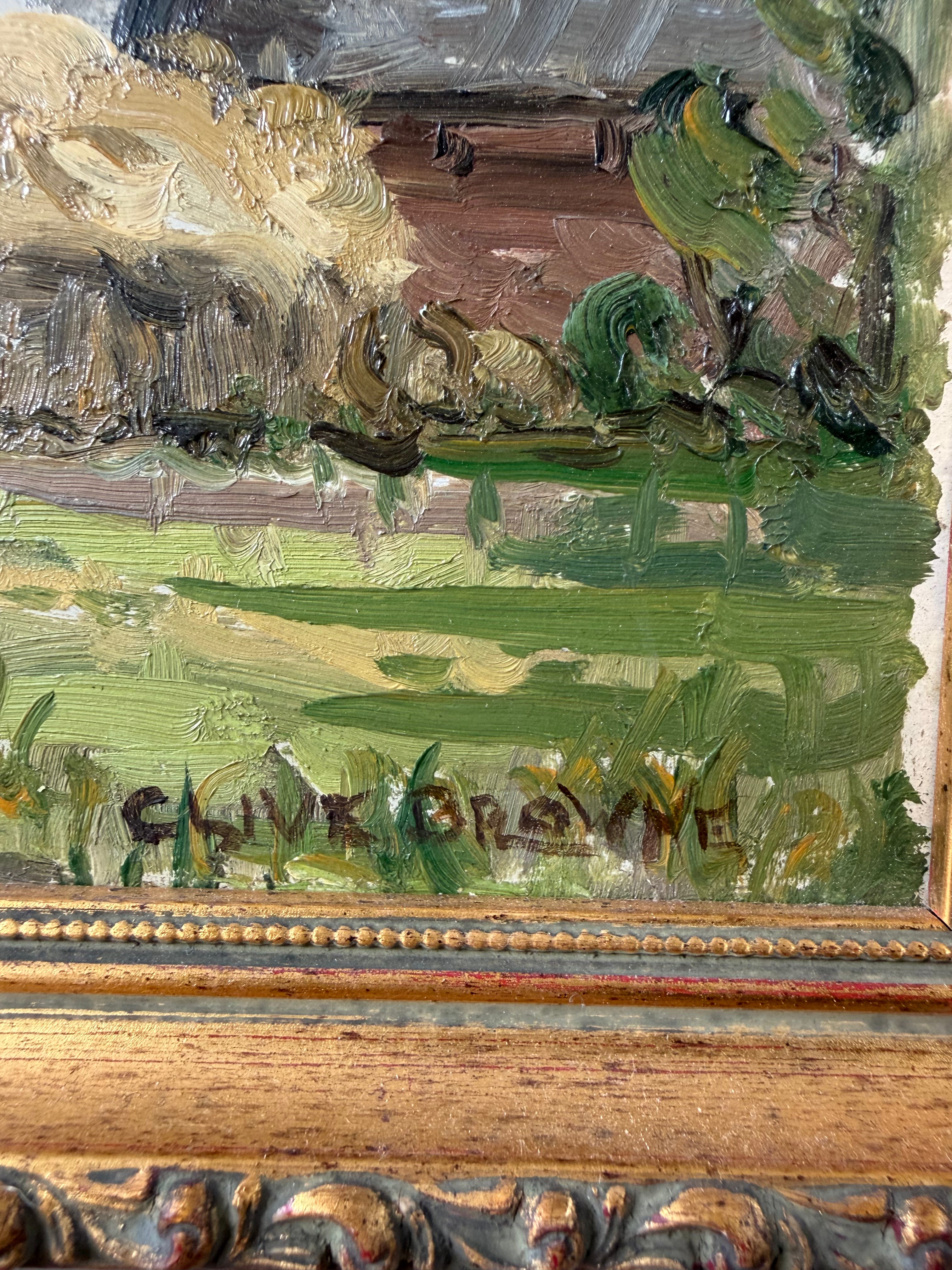 Covenham Haystacks Oil painting, signed