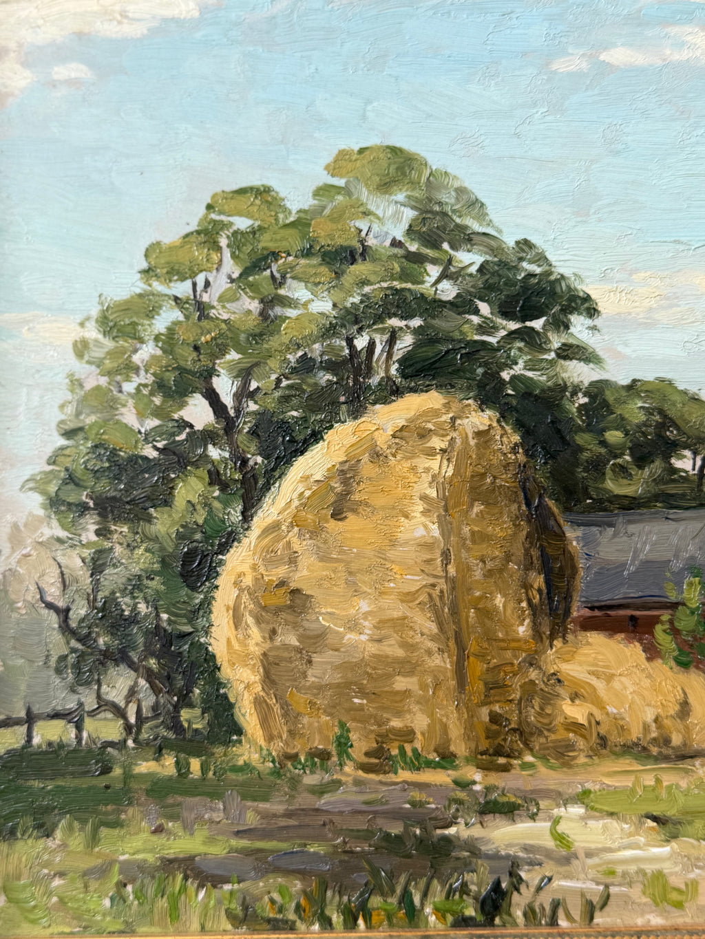 Covenham Haystacks Oil painting, signed