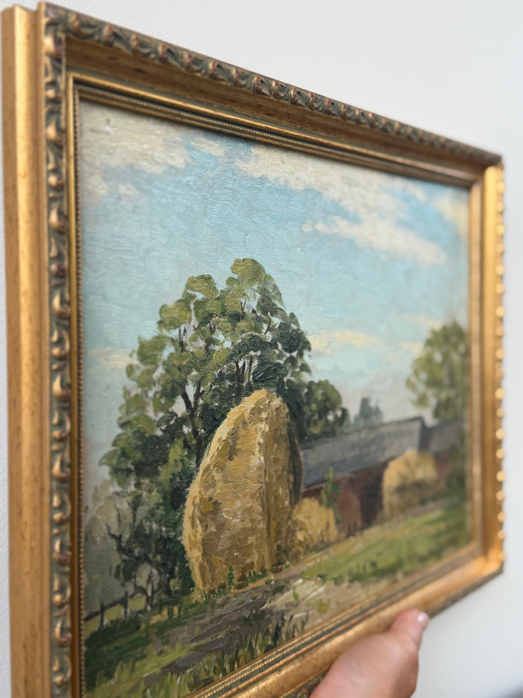 Covenham Haystacks Oil painting, signed