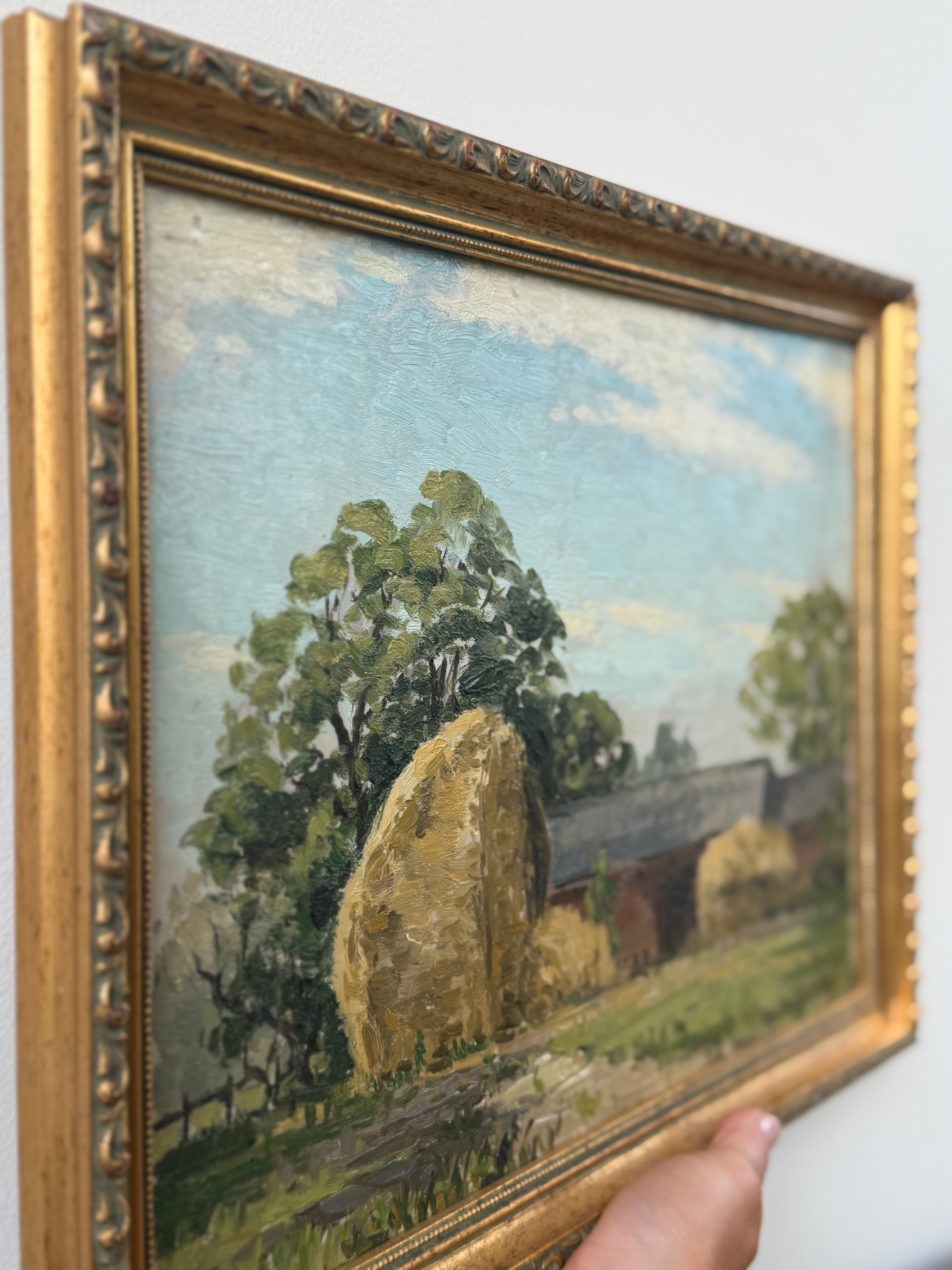 Covenham Haystacks Oil painting, signed