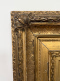 Early 19th C. English Landscape Oil Painting in Elaborate Gilt Frame