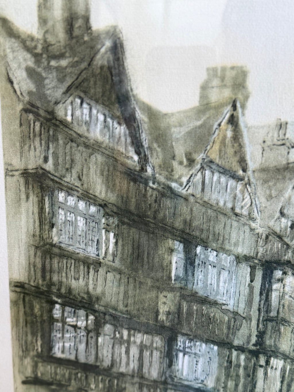 Signed Watercolor Print "Old Houses in Holborn" London