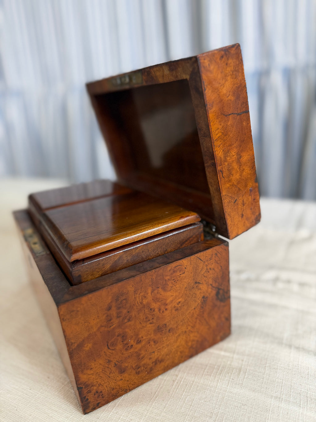 Burlwood Walnut English Tea Caddy