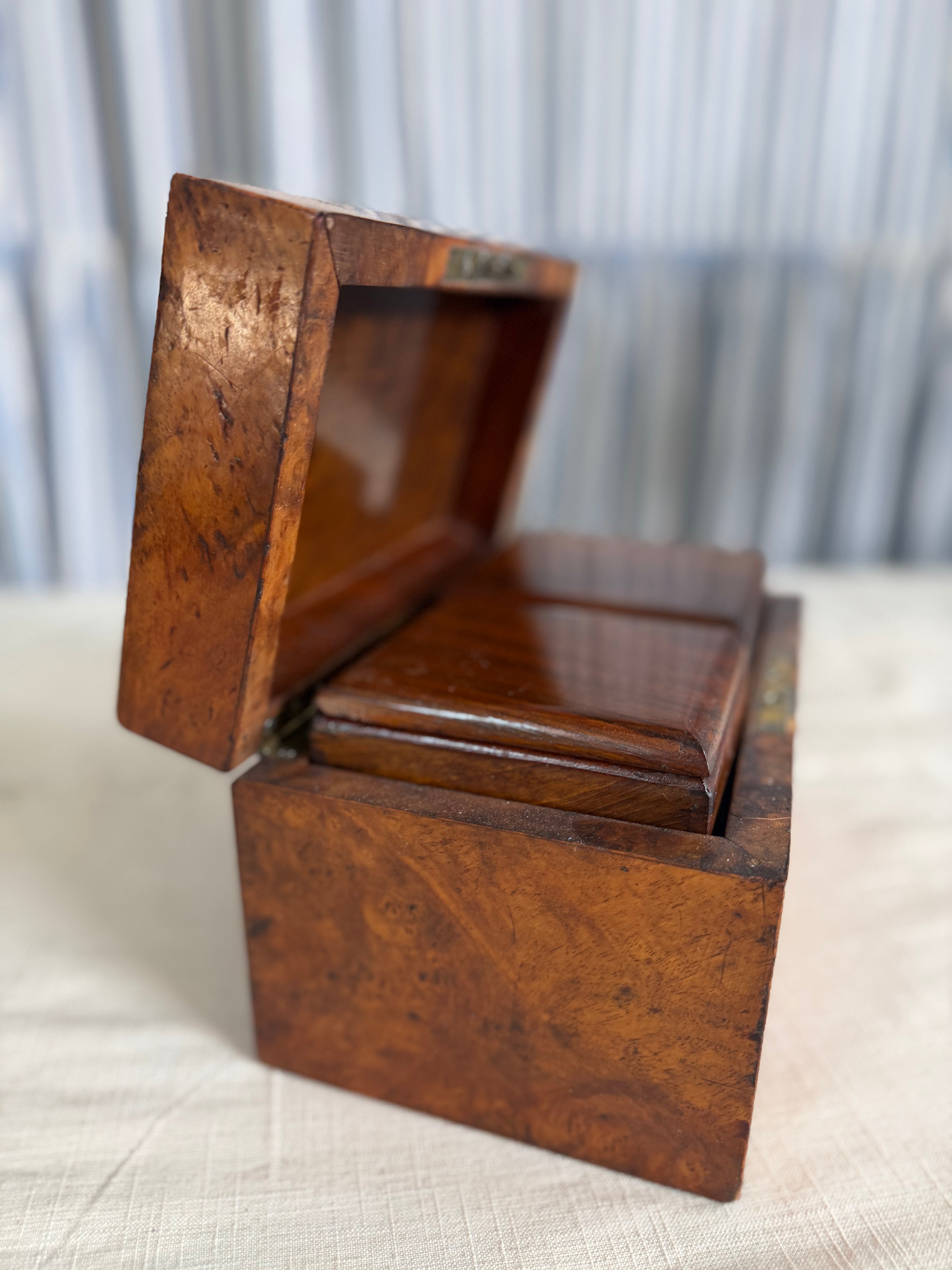 Burlwood Walnut English Tea Caddy