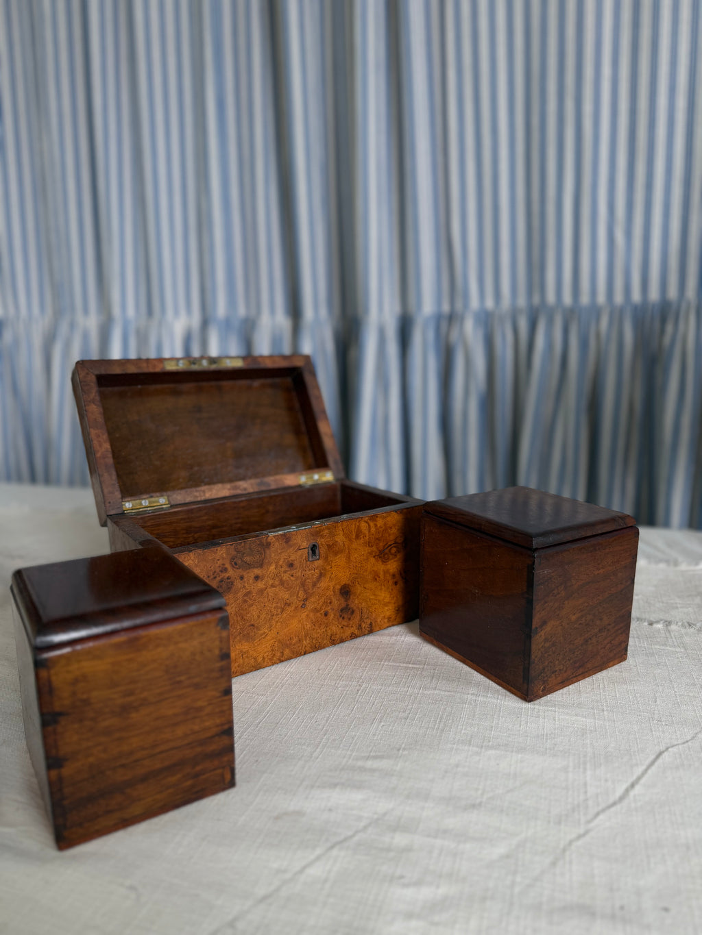 Burlwood Walnut English Tea Caddy