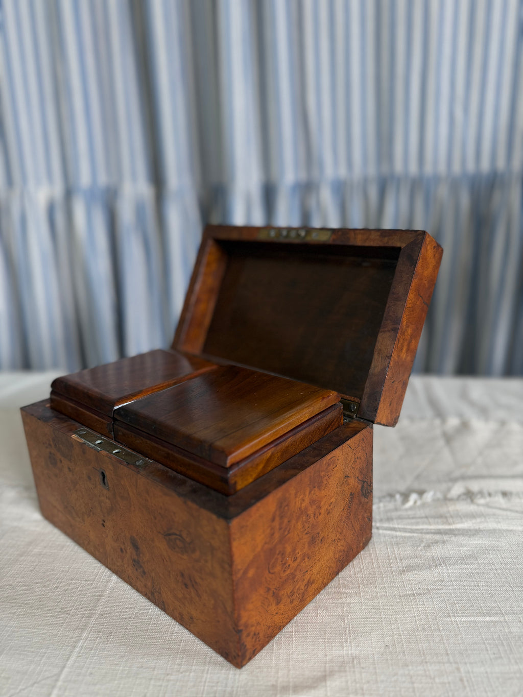 Burlwood Walnut English Tea Caddy
