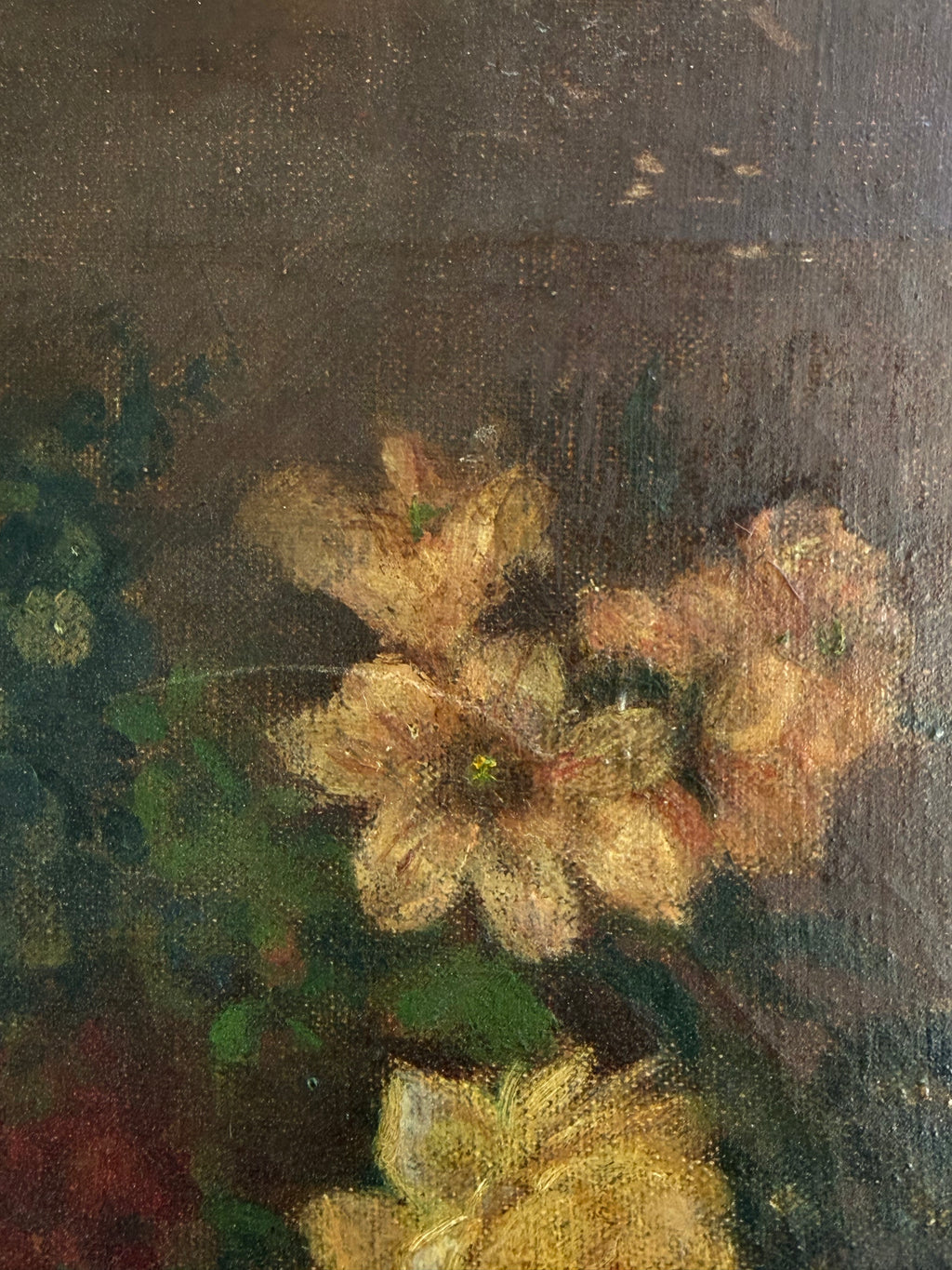 Victorian Still Life of Flowers, Oil on Canvas