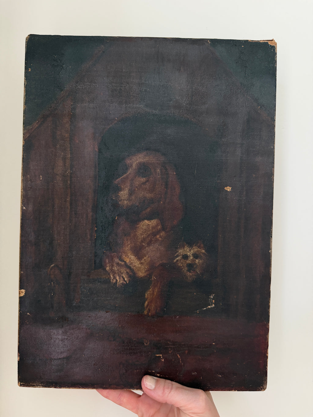 Victorian Oil Painting of Dogs