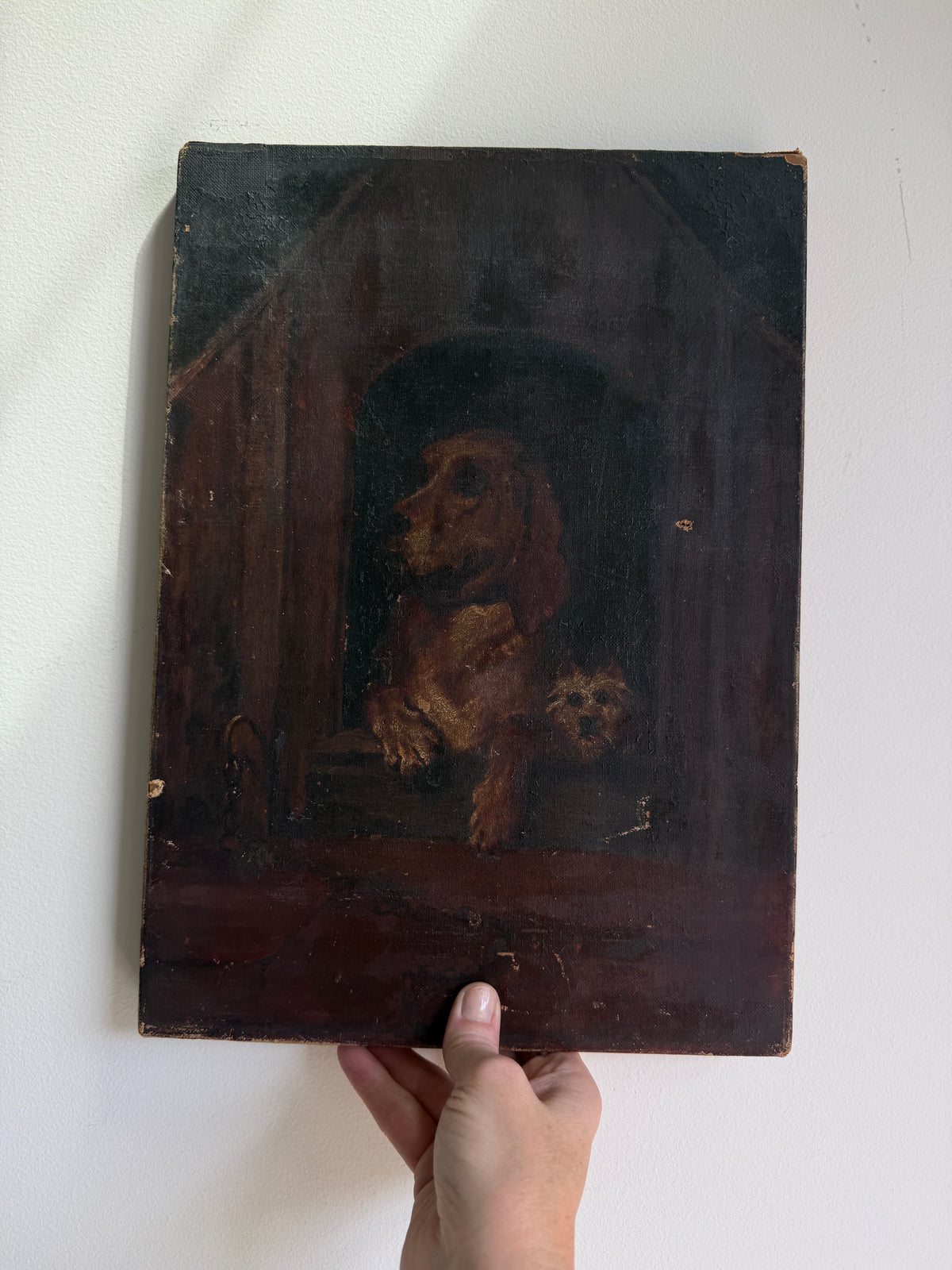 Victorian Oil Painting of Dogs