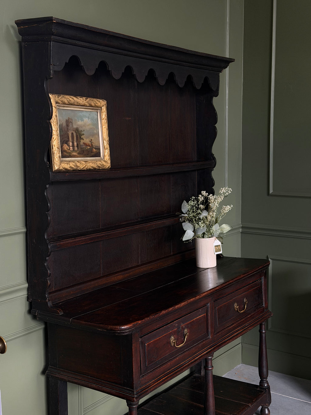 English Georgian Dresser w/Pot board Base