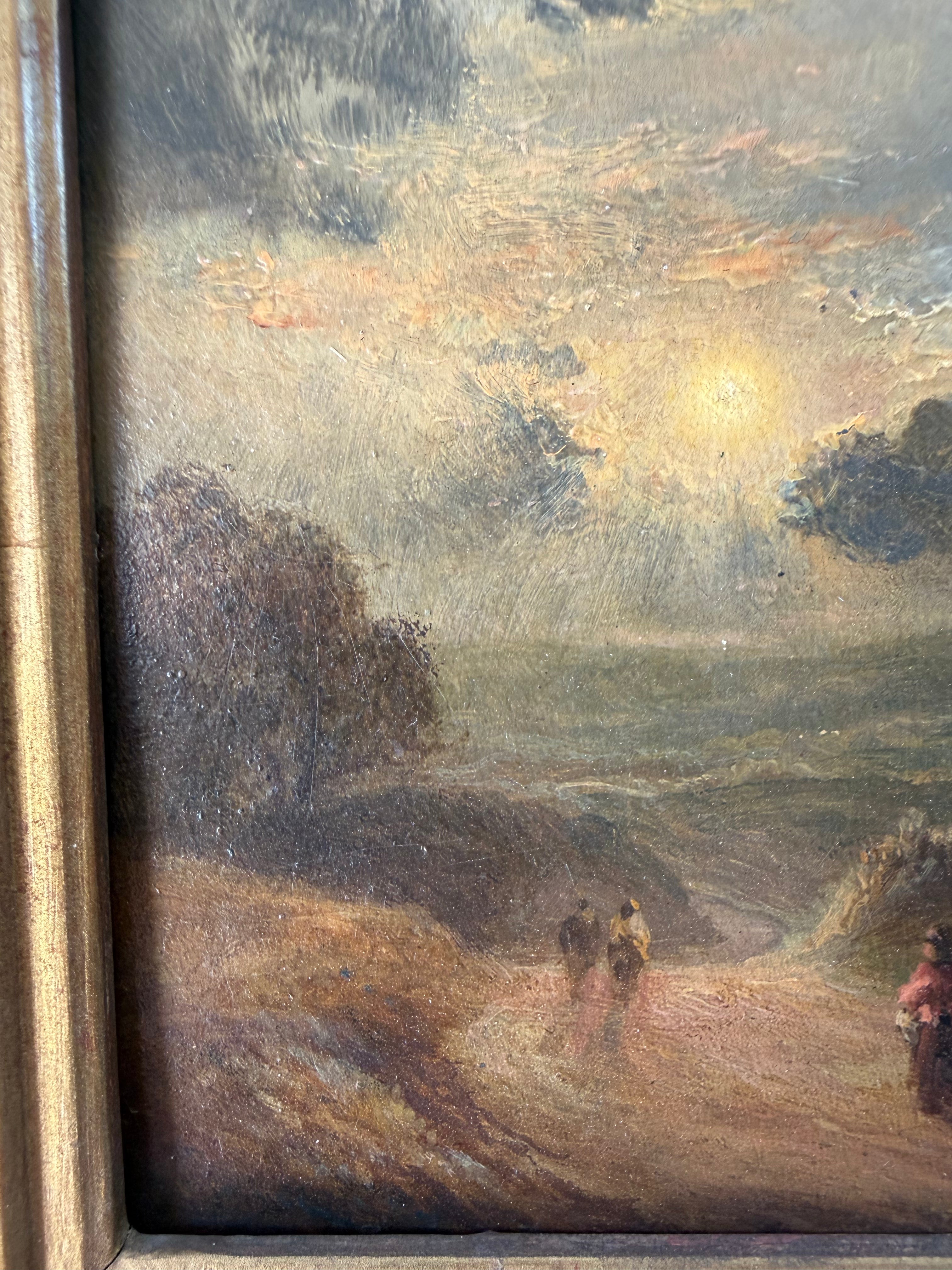 19th Century European Oil Painting of Windmill