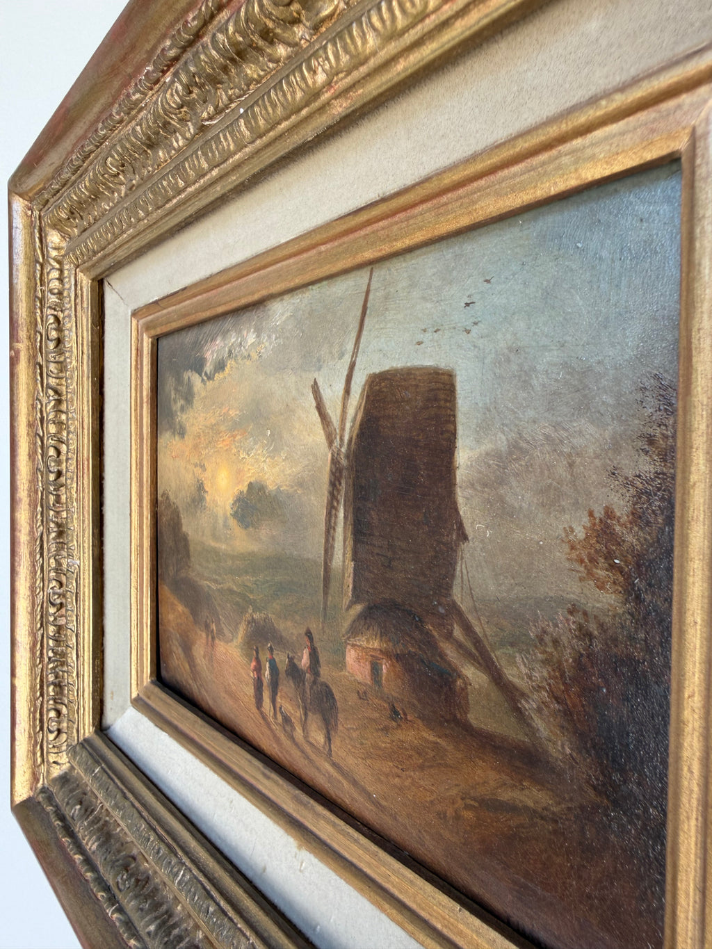 19th Century European Oil Painting of Windmill
