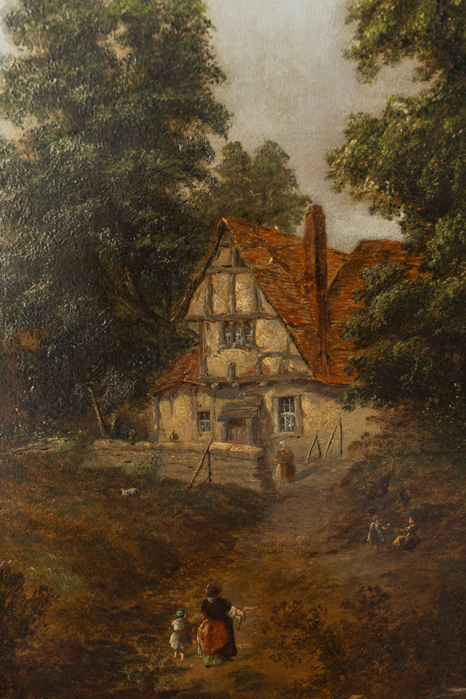Large Scale Joseph Vincent Barber Oil Painting