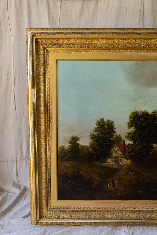 Large Scale Joseph Vincent Barber Oil Painting