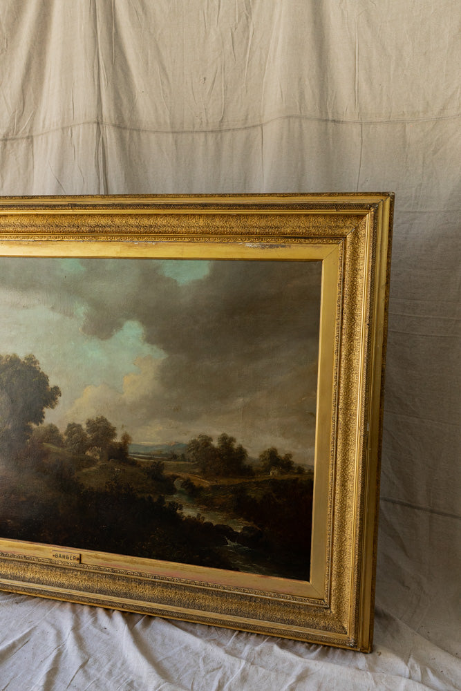 Large Scale Joseph Vincent Barber Oil Painting