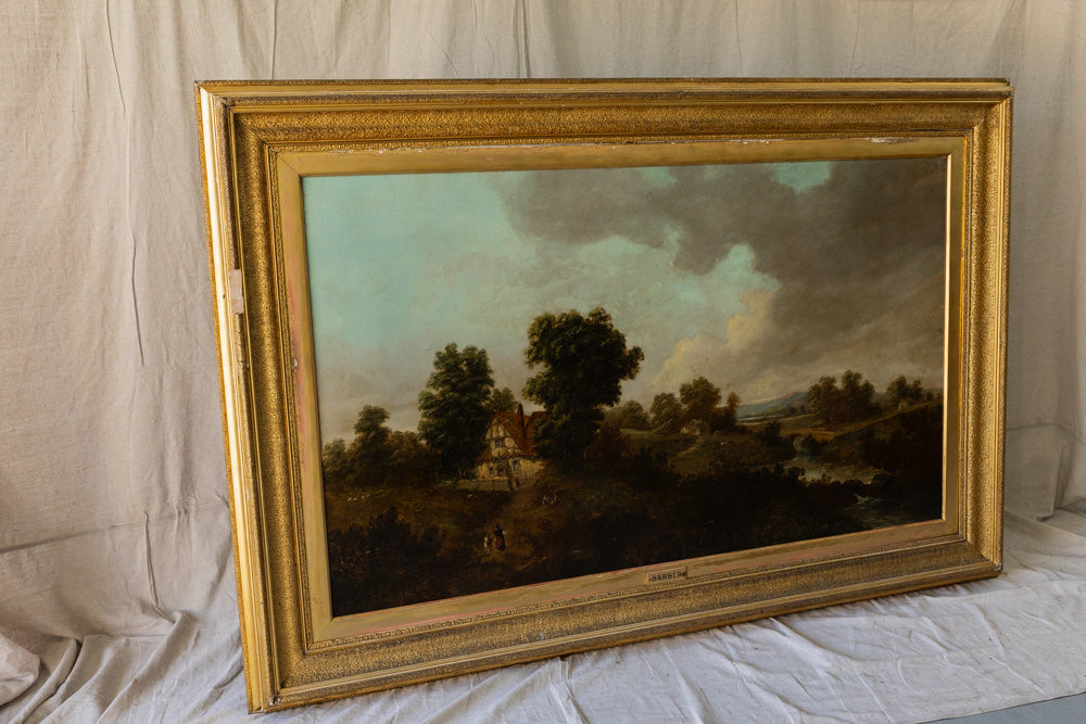 Large Scale Joseph Vincent Barber Oil Painting