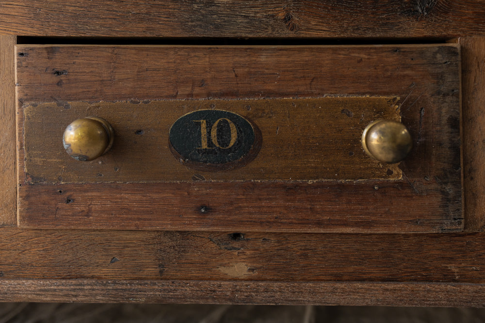 Antique English Settle Bench with Hymnal Drawers