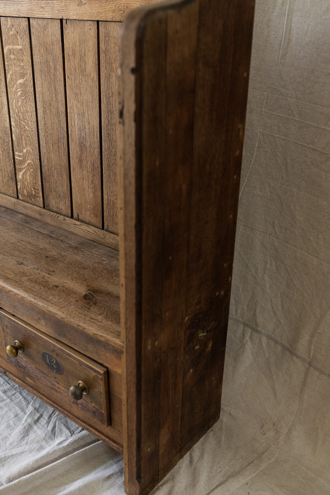 Antique English Settle Bench with Hymnal Drawers