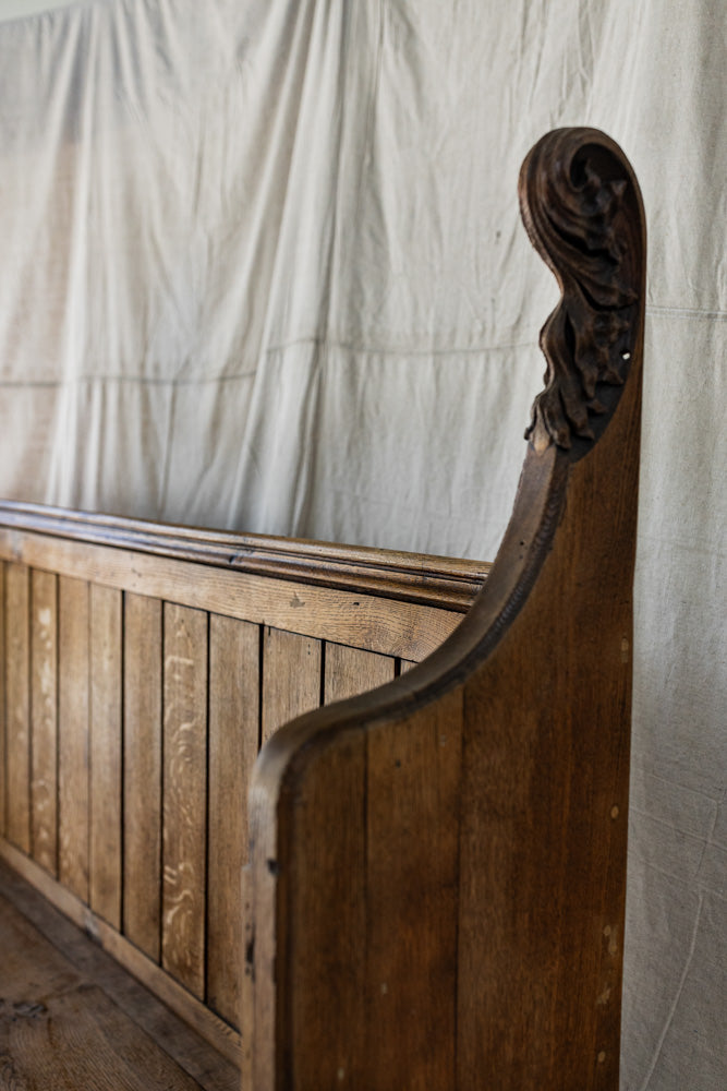 Antique English Settle Bench with Hymnal Drawers