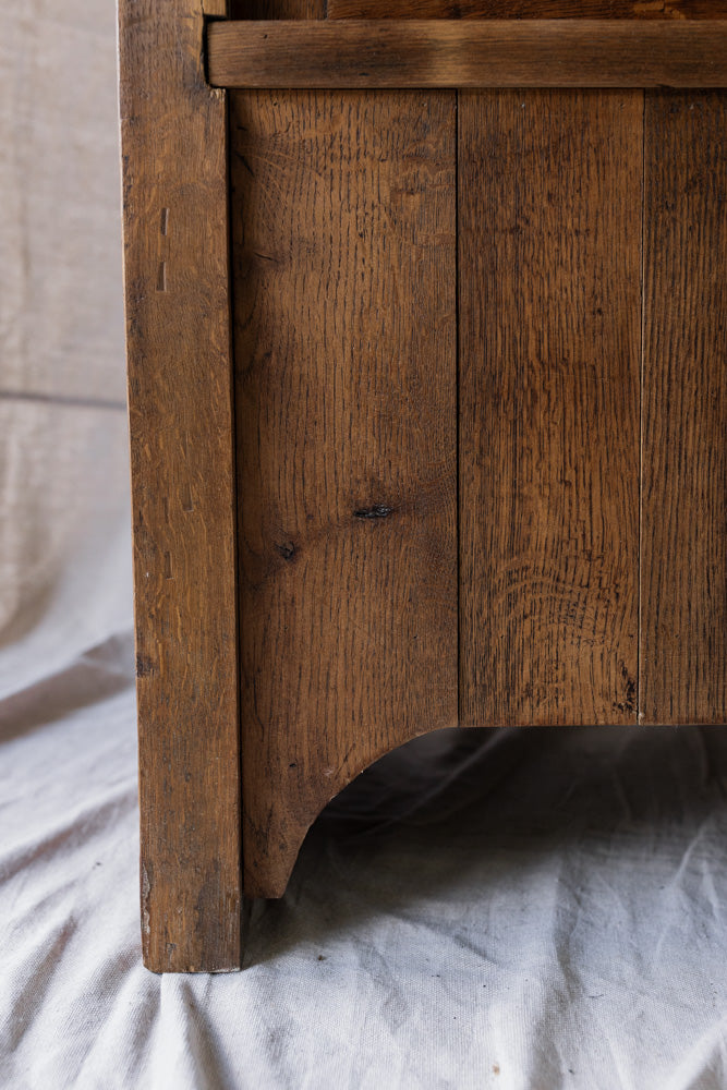 Antique English Settle Bench with Hymnal Drawers